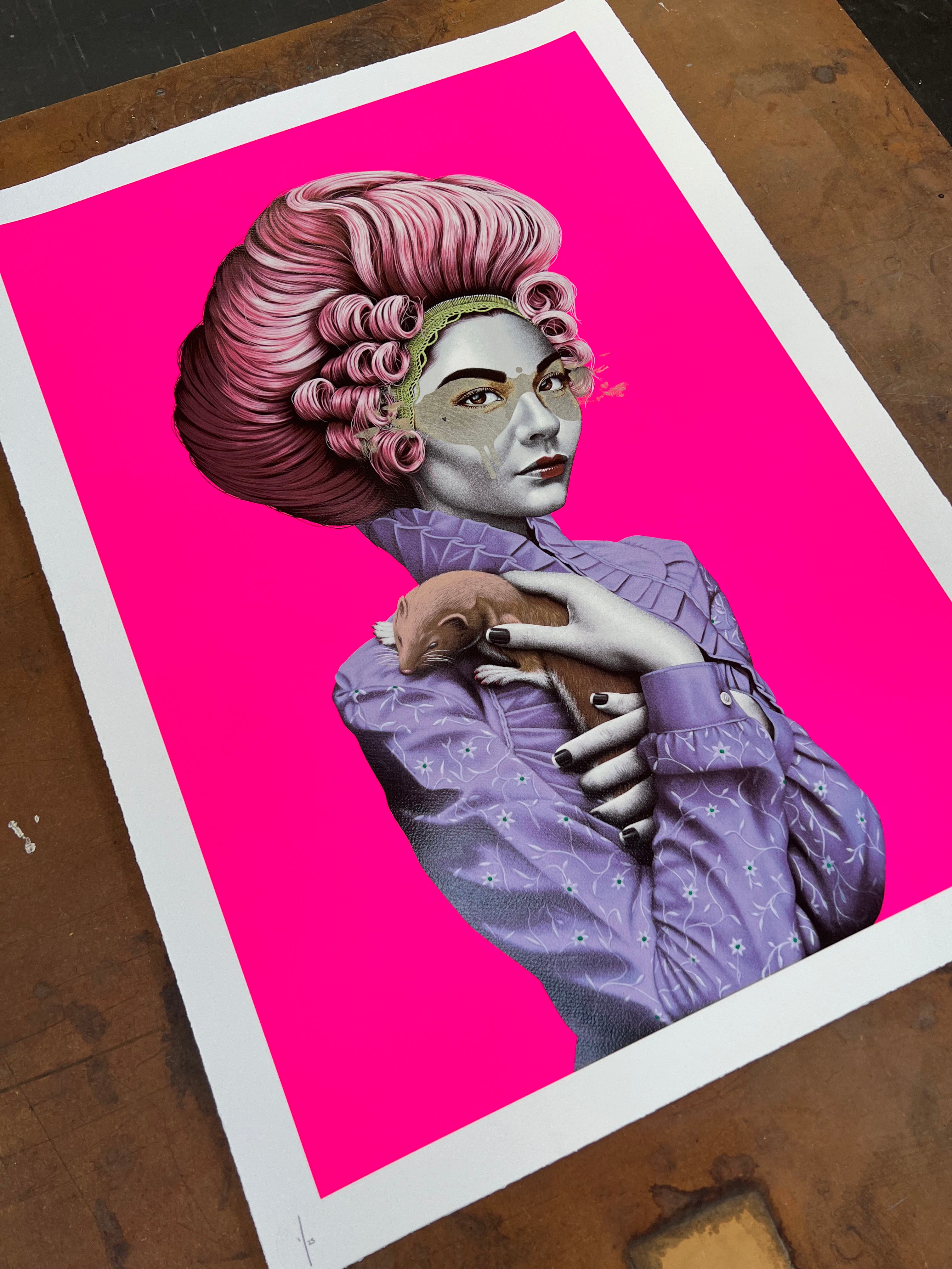 FINDAC TULLERIES PINK WHITE GOLD LEAF HAND FINISHED ED OF 25