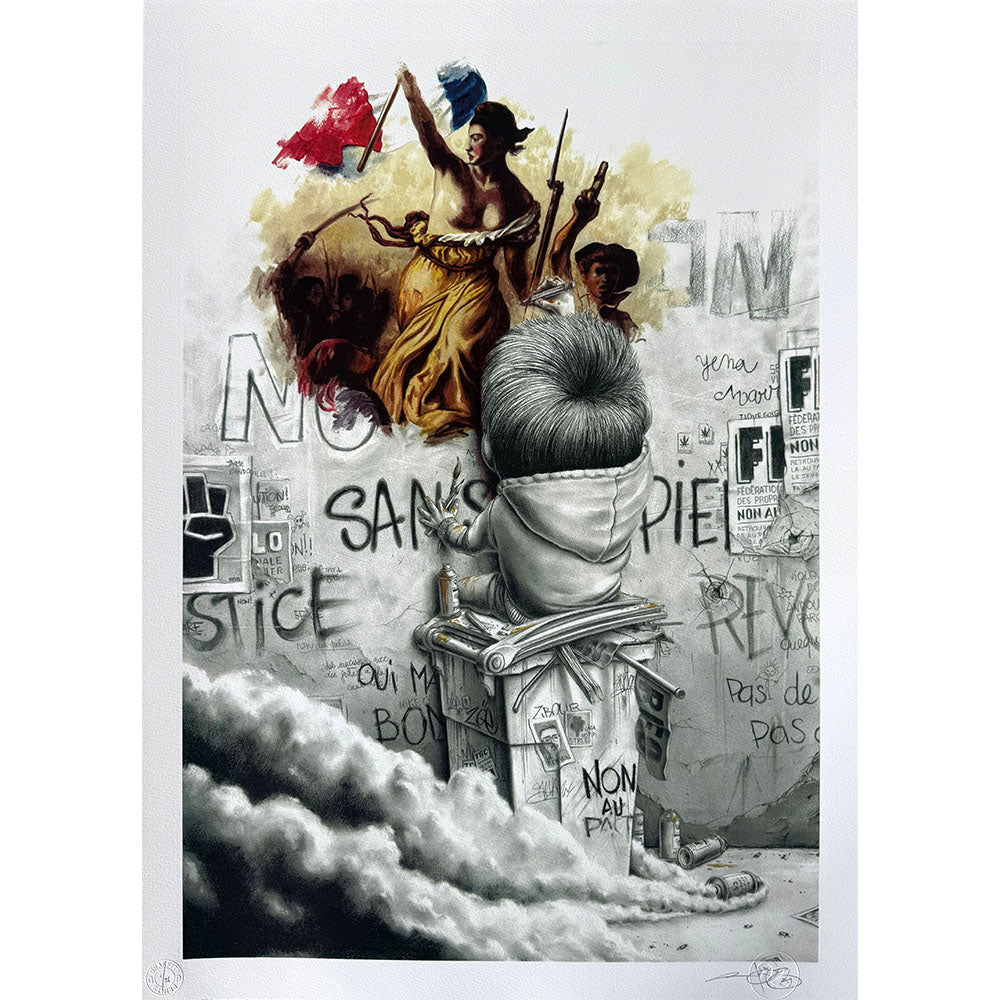 PEZ - YELLOW DRESS  - ed 95 + YELLOW DRESS SKETCH PRINT ED OF 95