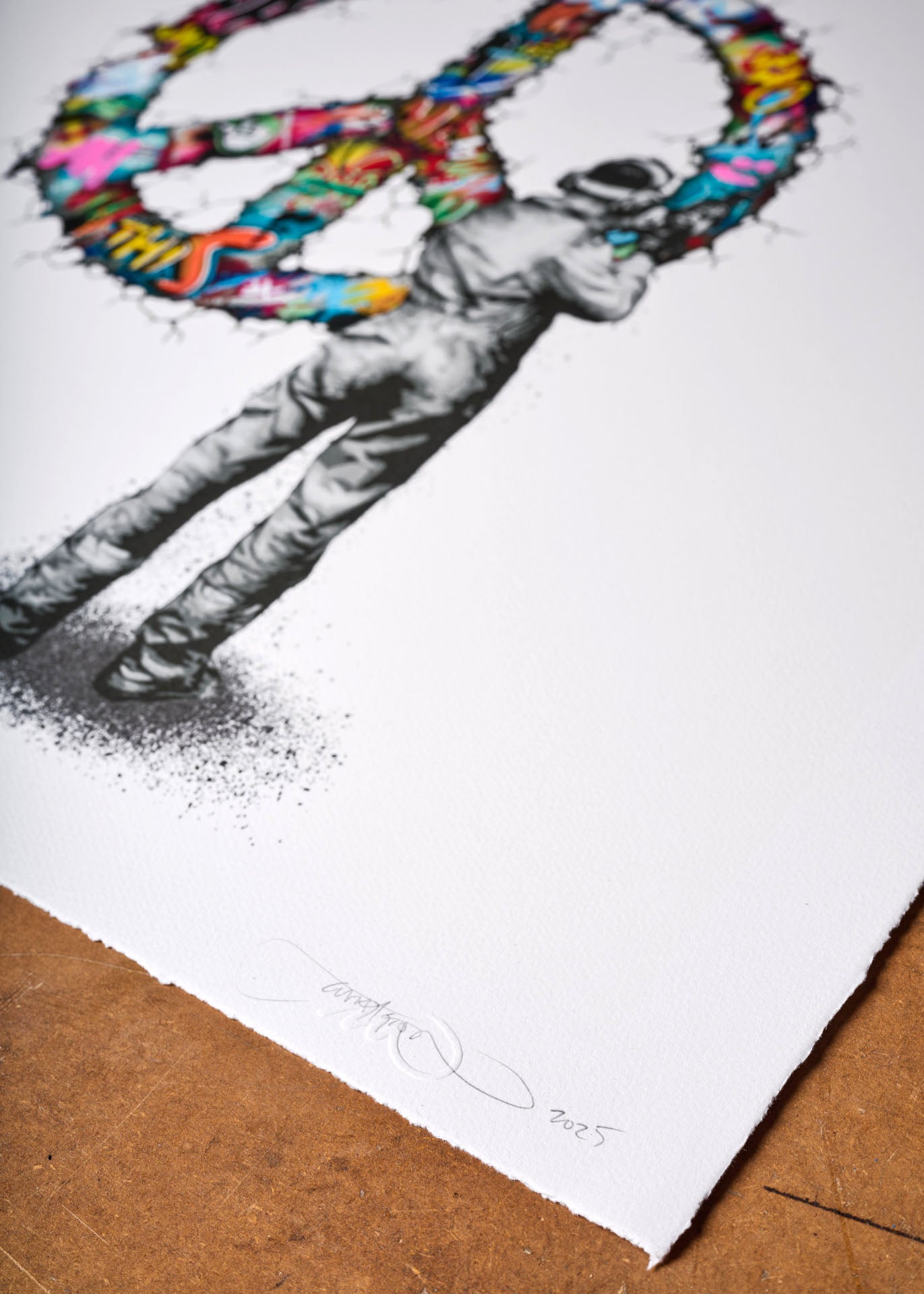 MARTIN WHATSON "MAKE PEACE" WHITE HAND FINISHED ED OF 15