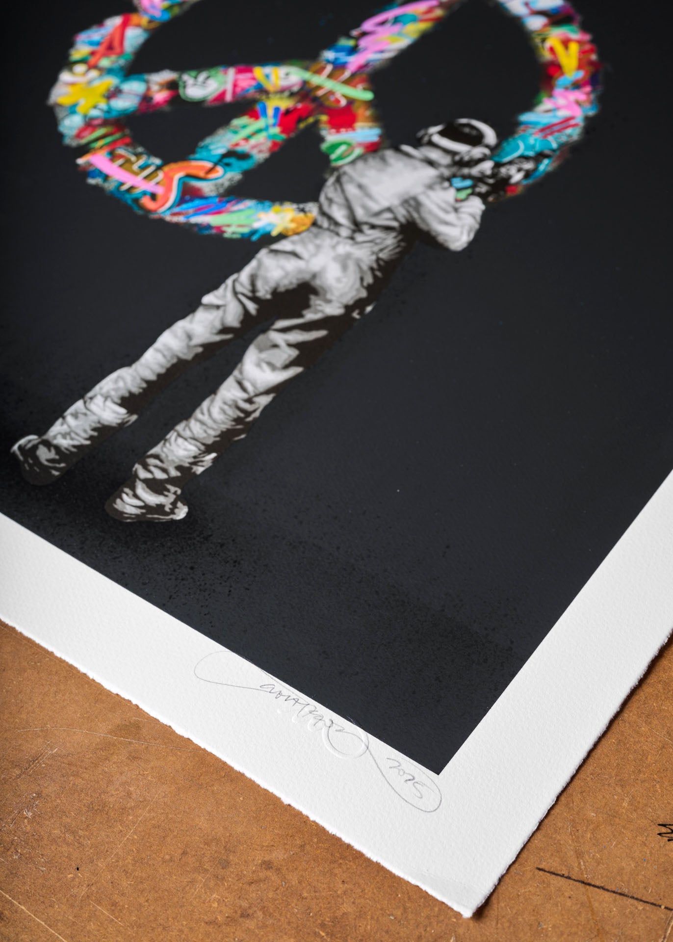 MARTIN WHATSON "MAKE PEACE" BLACK ON BLACK HAND FINISHED ED OF 35