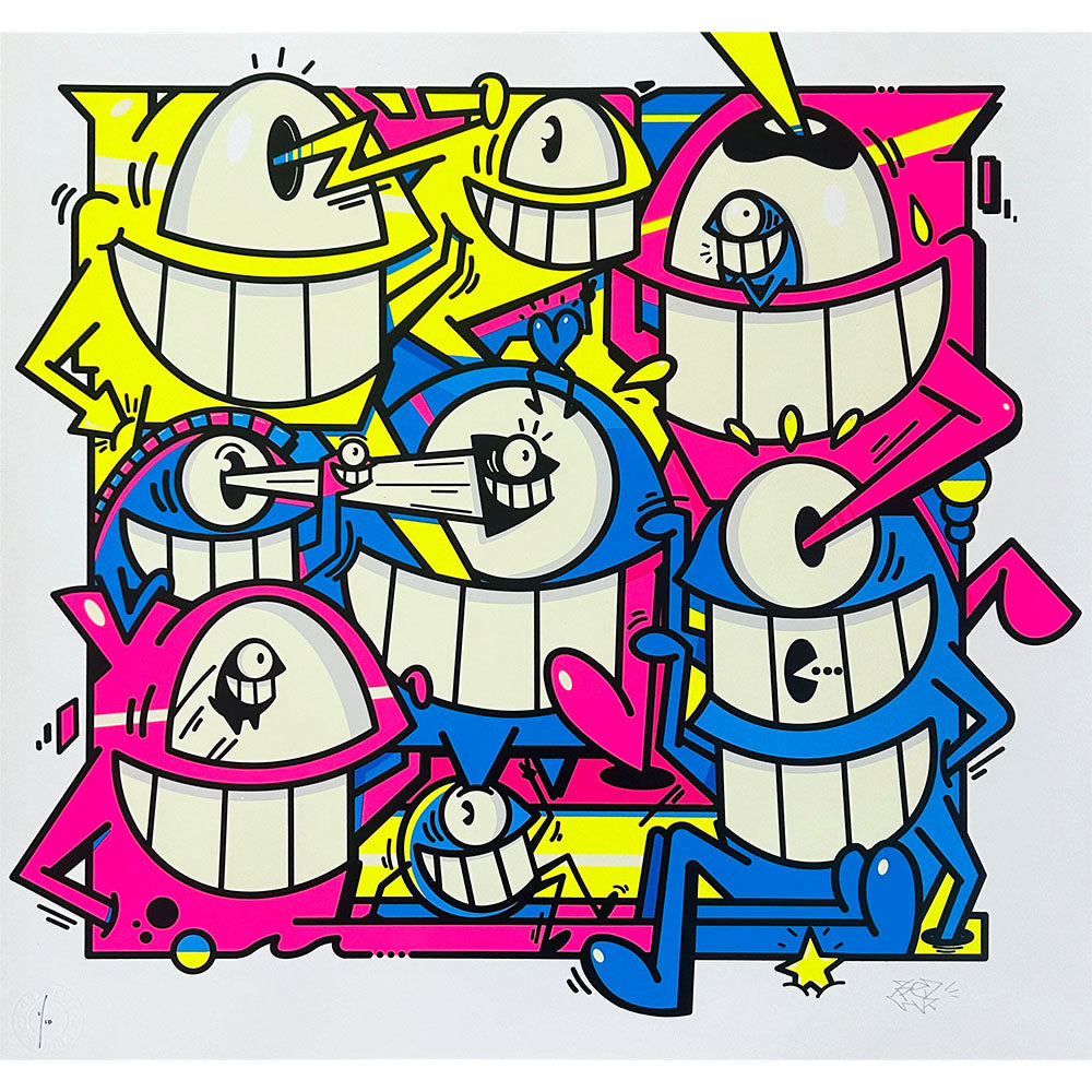 EL PEZ - SMILES IN STYLE NEON - ed 10 with free mini screen print for colouring in