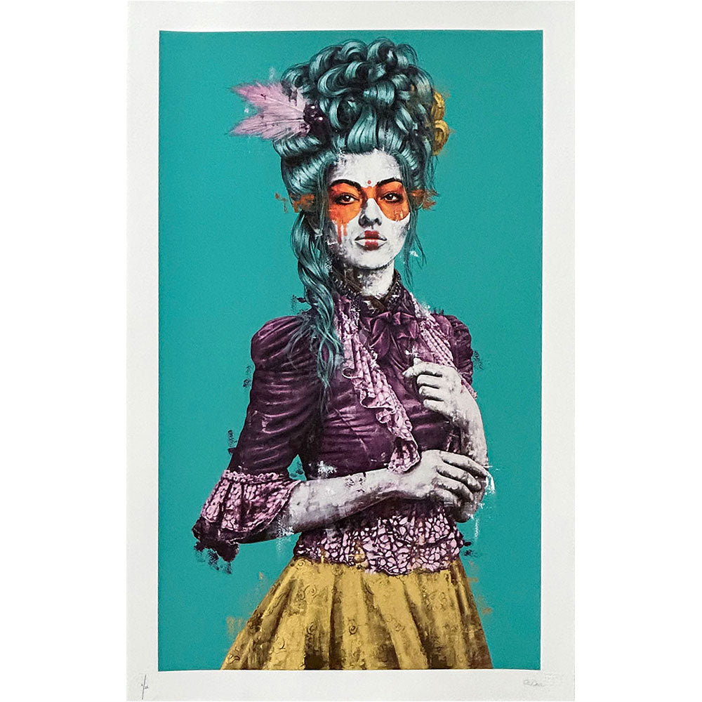 FINDAC Madeleine Turquoise Gold Leaf HAND FINISHED Ed 25 Findac madeleine turquoise gold leaf hand finished ed 25