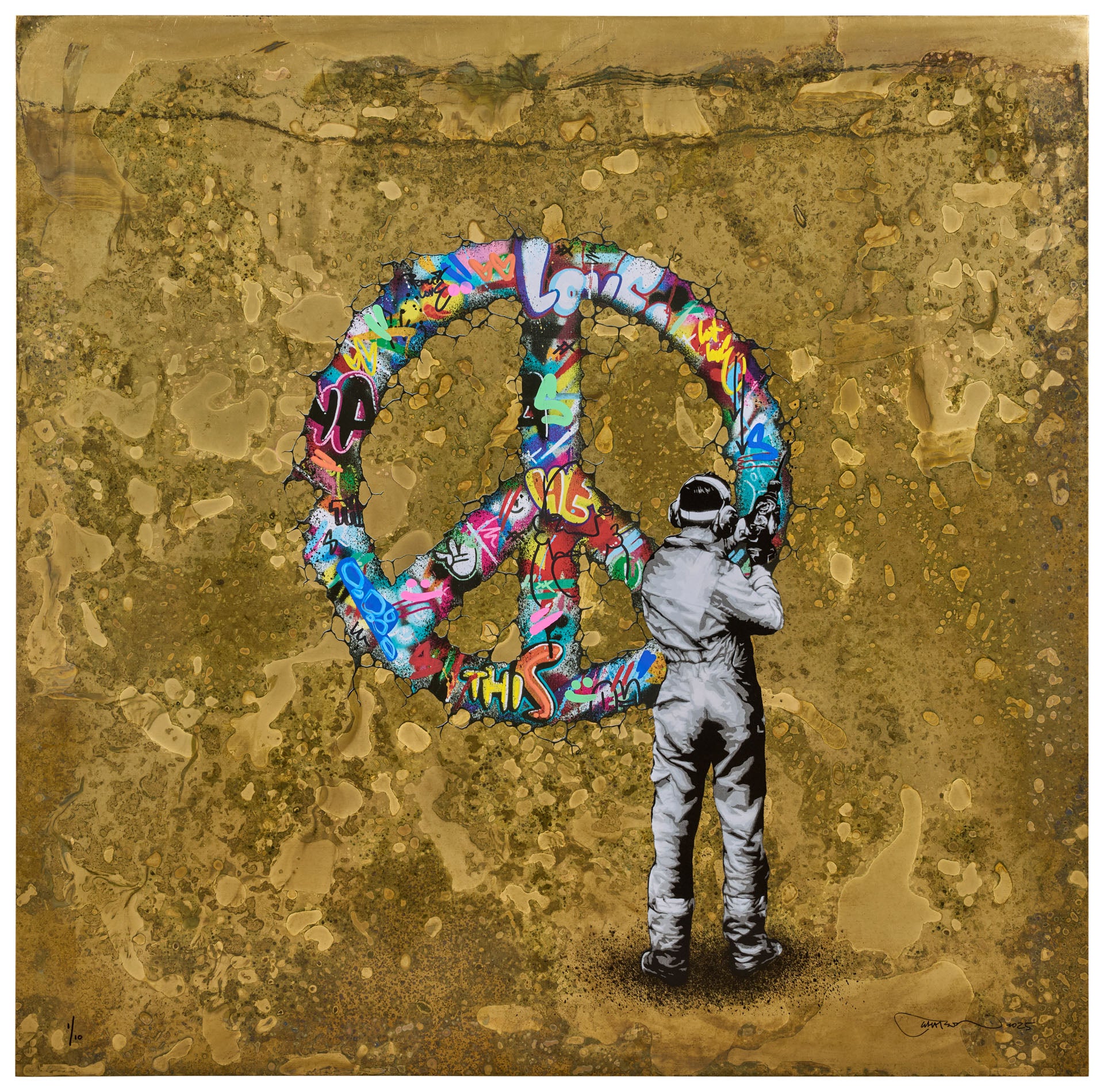 MARTIN WHATSON "MAKE PEACE" BRASS HAND FINISHED ED OF 10