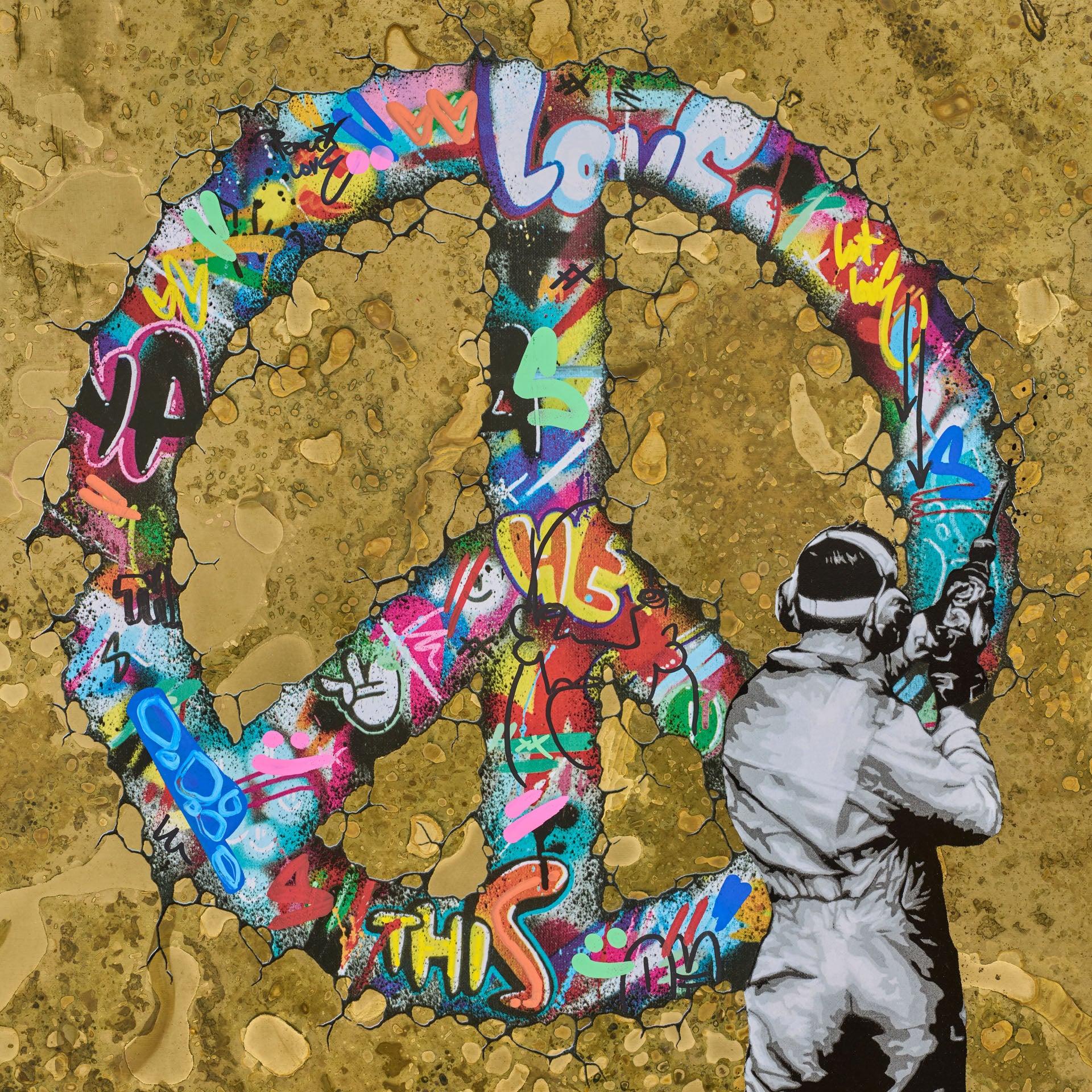 MARTIN WHATSON "MAKE PEACE" BRASS HAND FINISHED ED OF 10