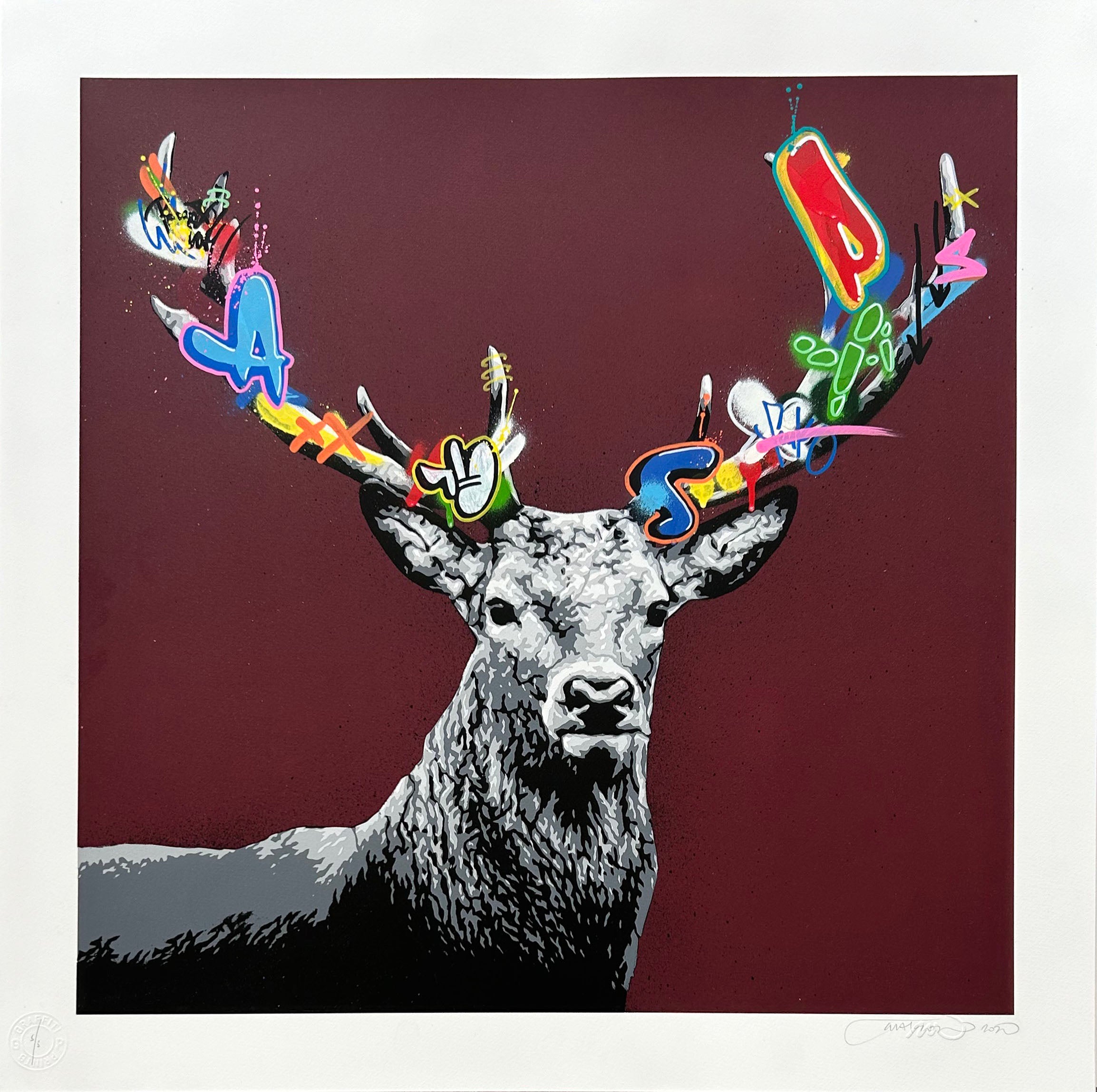 MARTIN WHATSON "THE STAG" HAND FINISHED ED OF 5 BURGUNDY