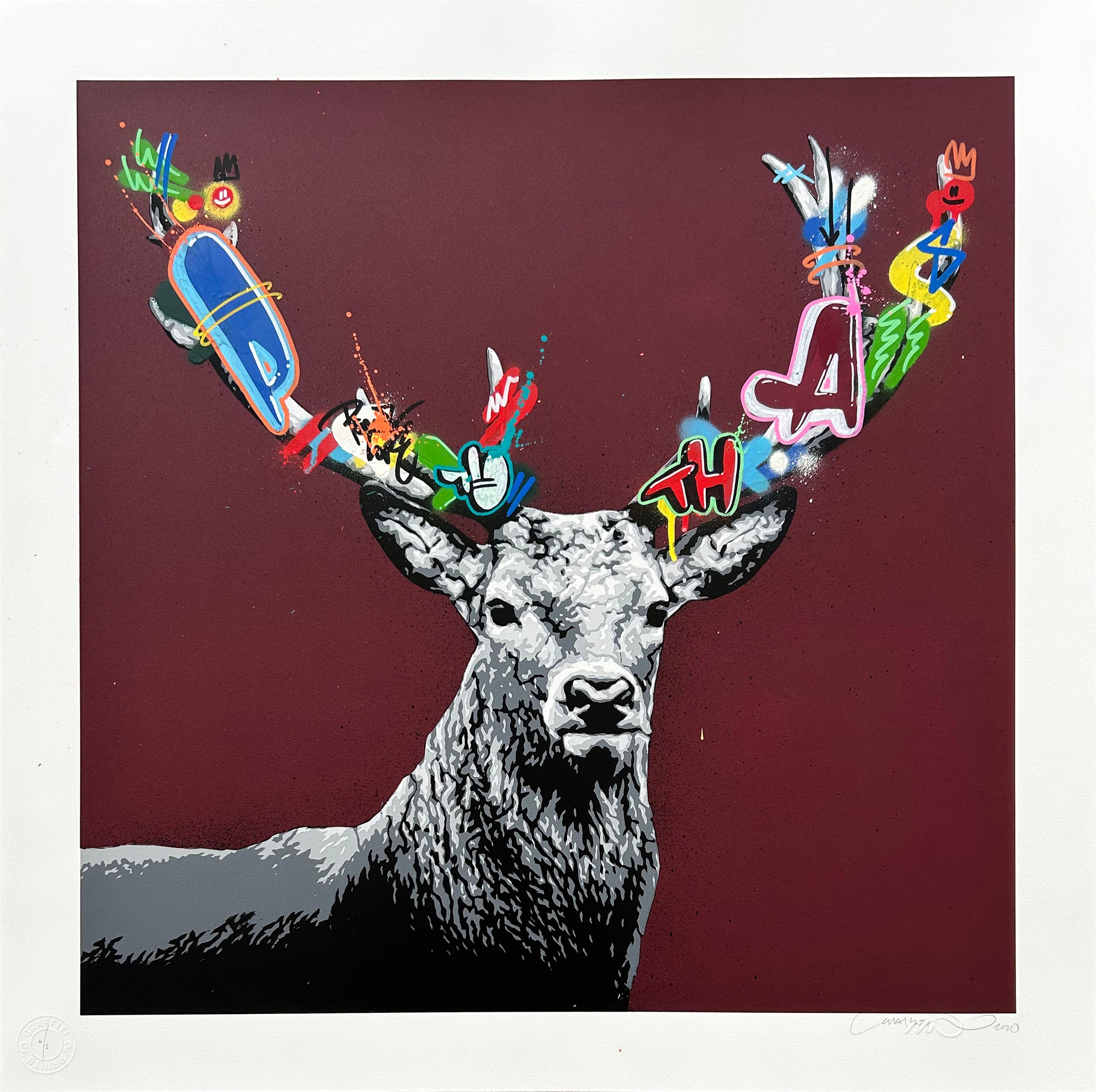 MARTIN WHATSON "THE STAG" HAND FINISHED ED OF 5 BURGUNDY