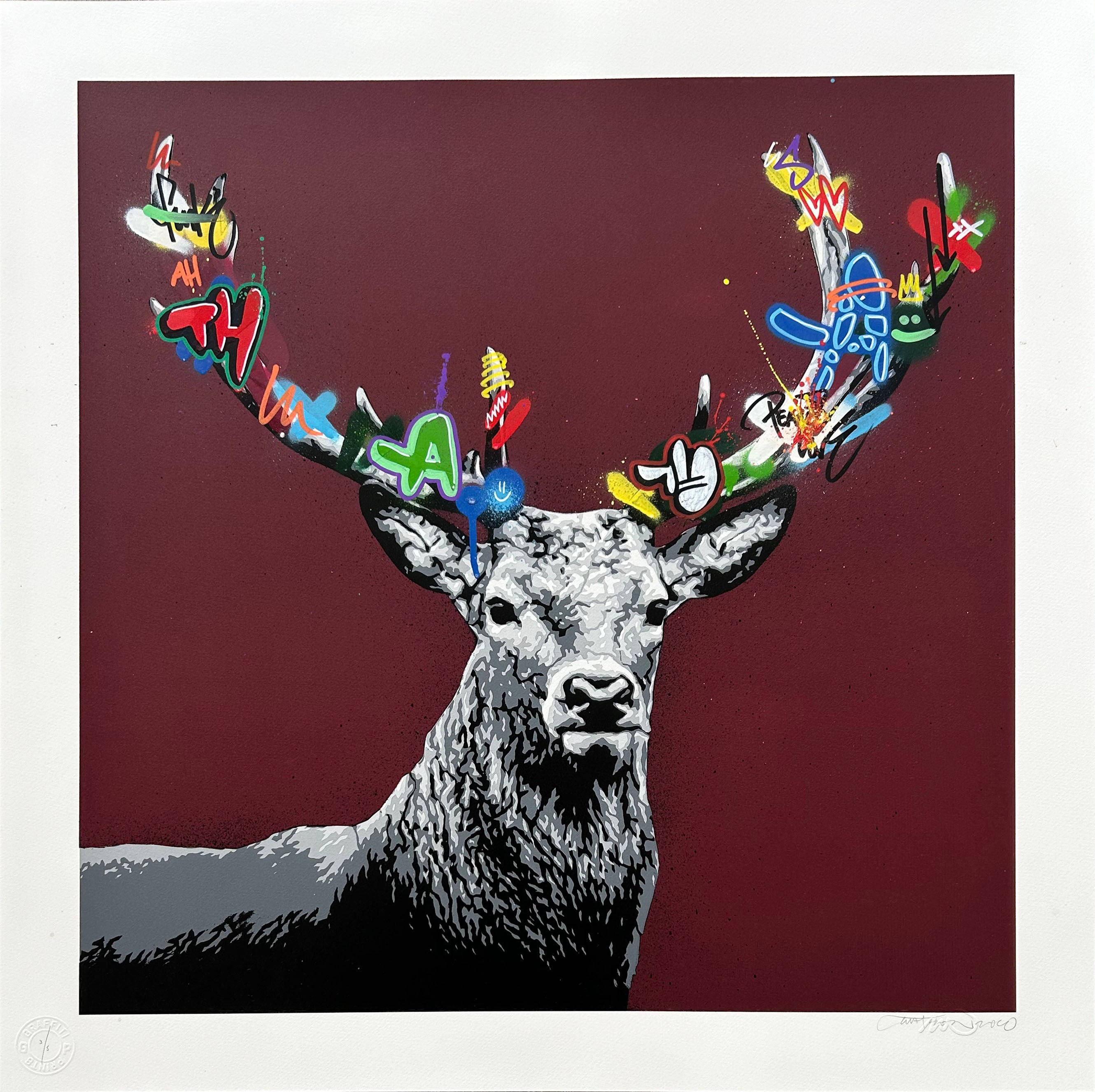 MARTIN WHATSON "THE STAG" HAND FINISHED ED OF 5 BURGUNDY