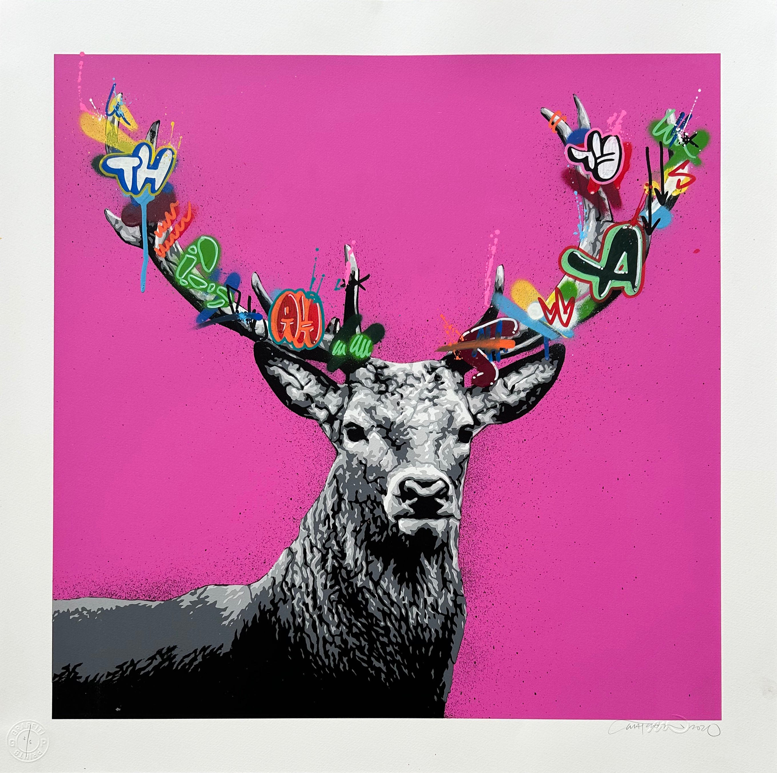 MARTIN WHATSON "THE STAG" HAND FINISHED ED OF 5 PINK