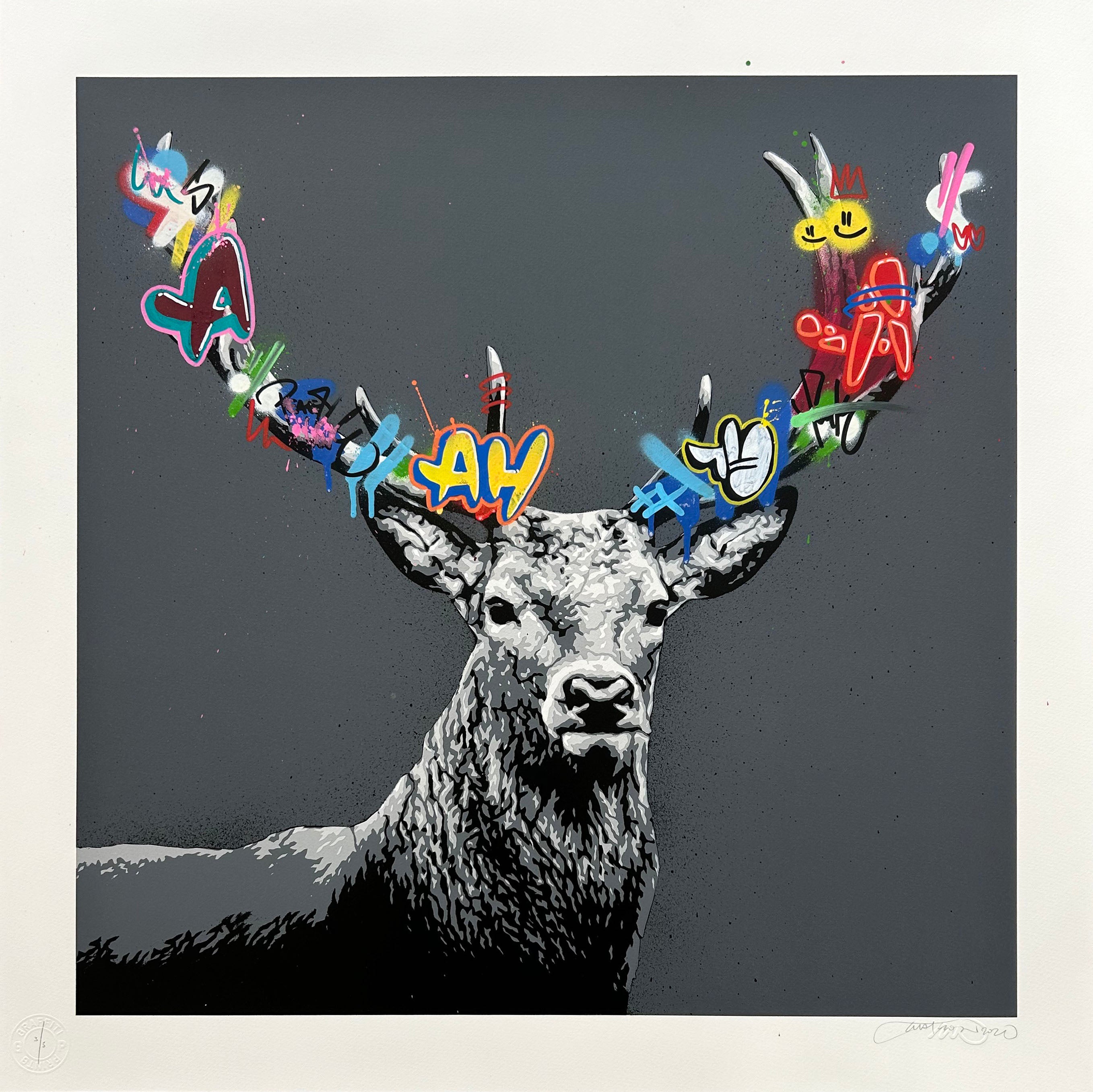 MARTIN WHATSON "THE STAG" HAND FINISHED ED OF 5 CHARCOAL GREY