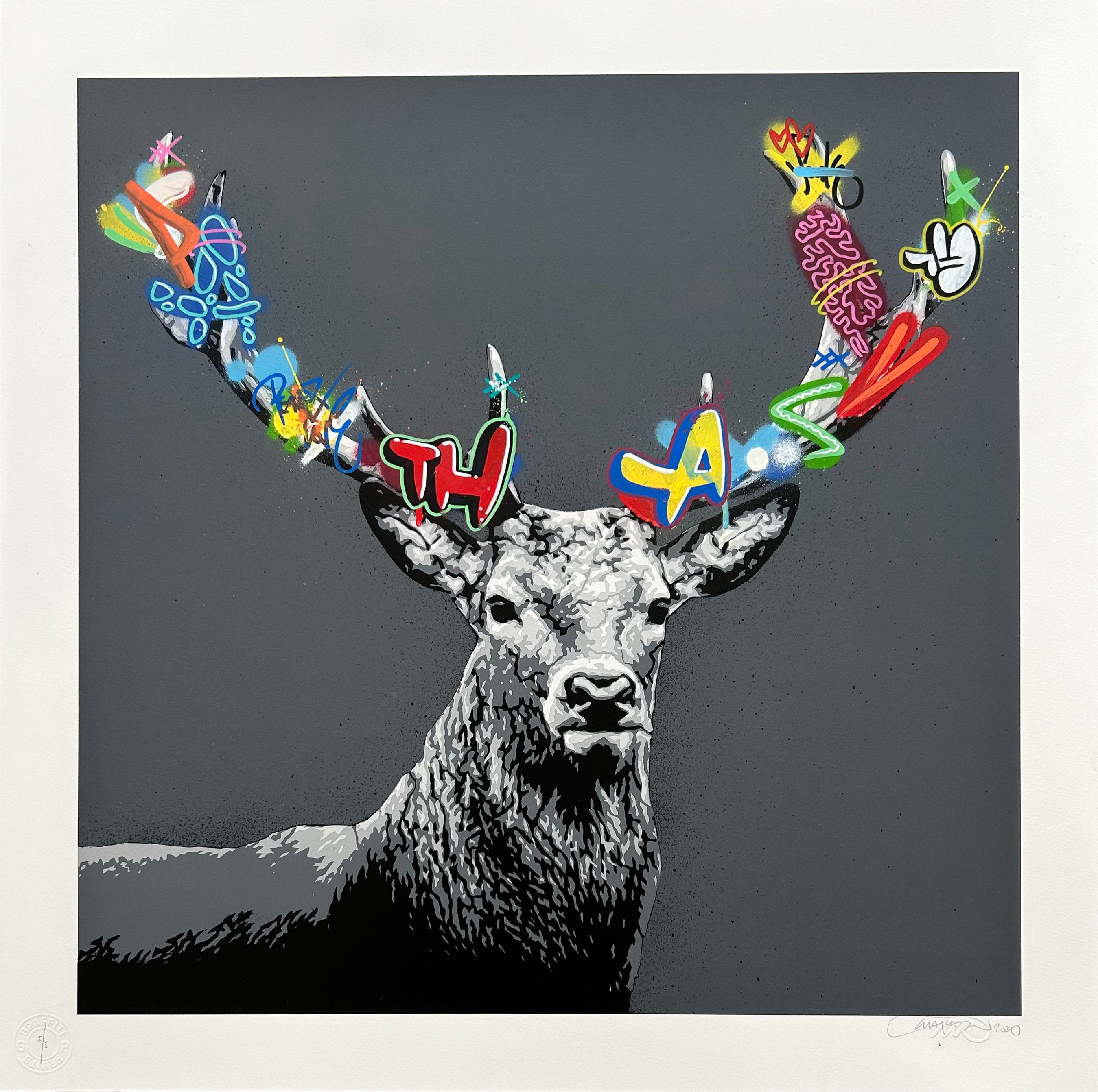 MARTIN WHATSON "THE STAG" HAND FINISHED ED OF 5 CHARCOAL GREY