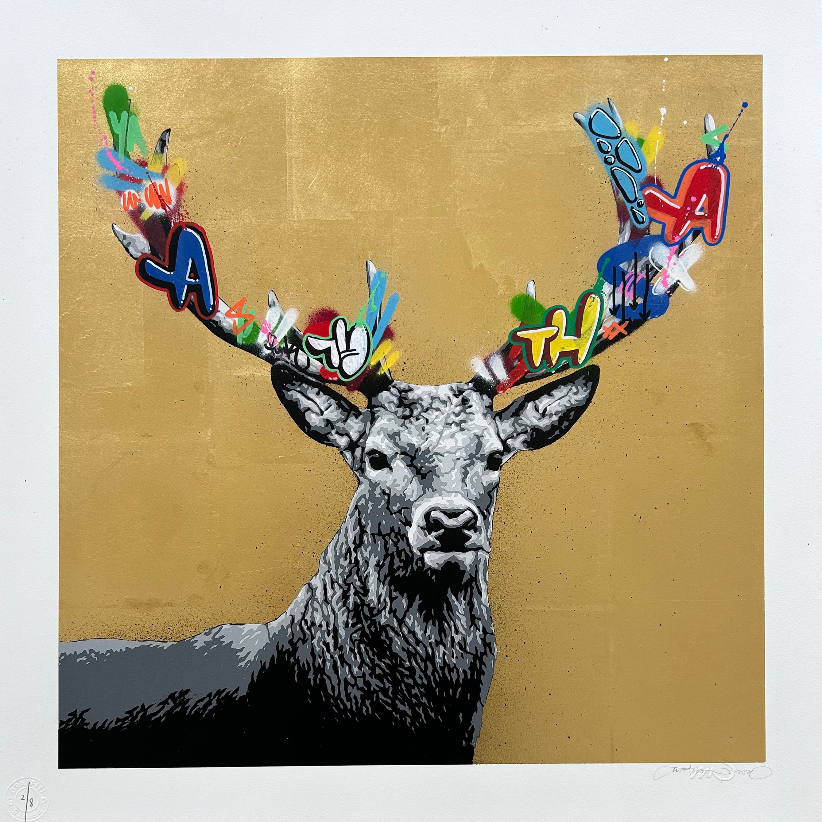 MARTIN WHATSON "THE STAG" HAND FINISHED ED OF 8 GOLD LEAF