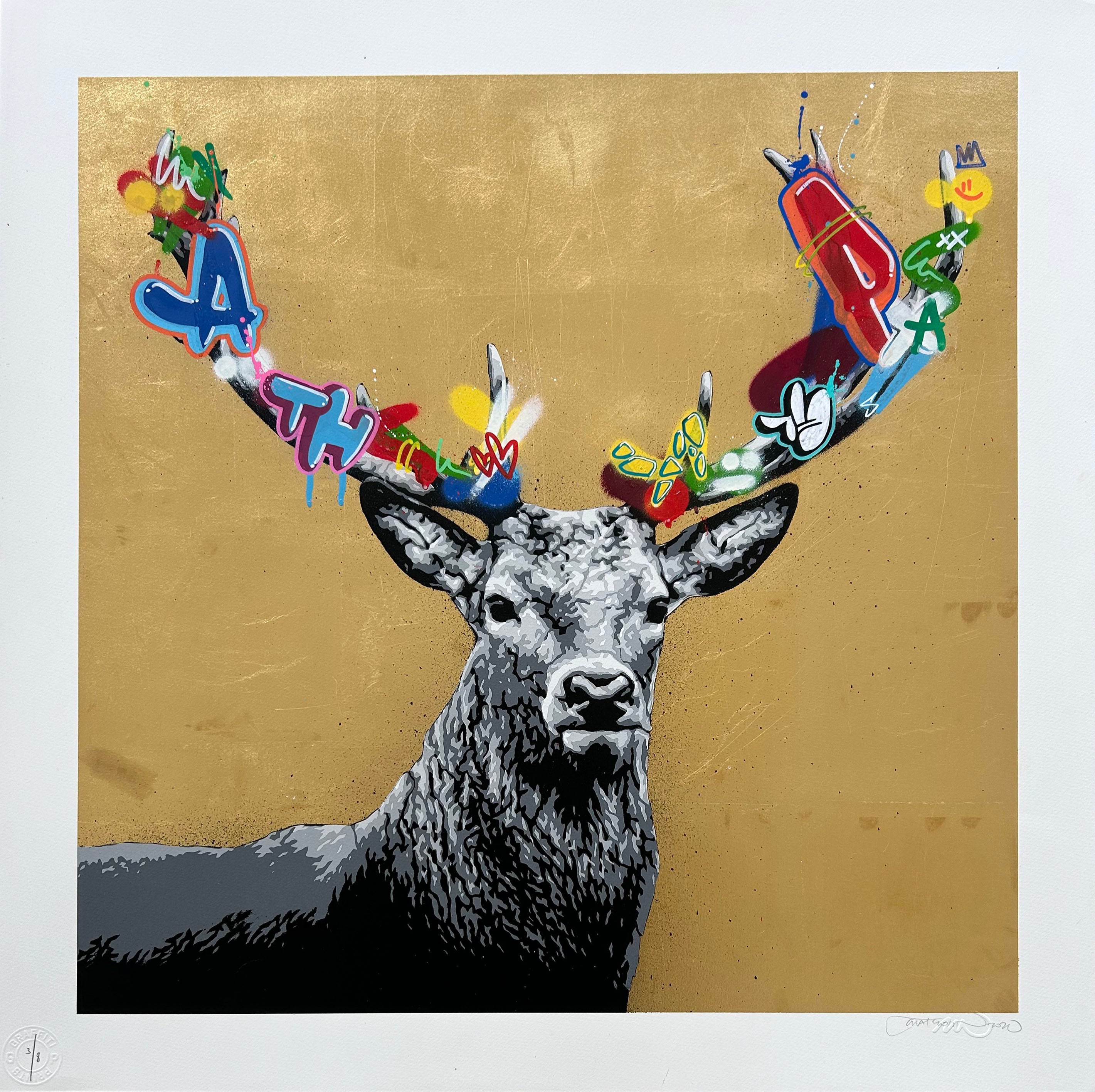 MARTIN WHATSON "THE STAG" HAND FINISHED ED OF 8 GOLD LEAF