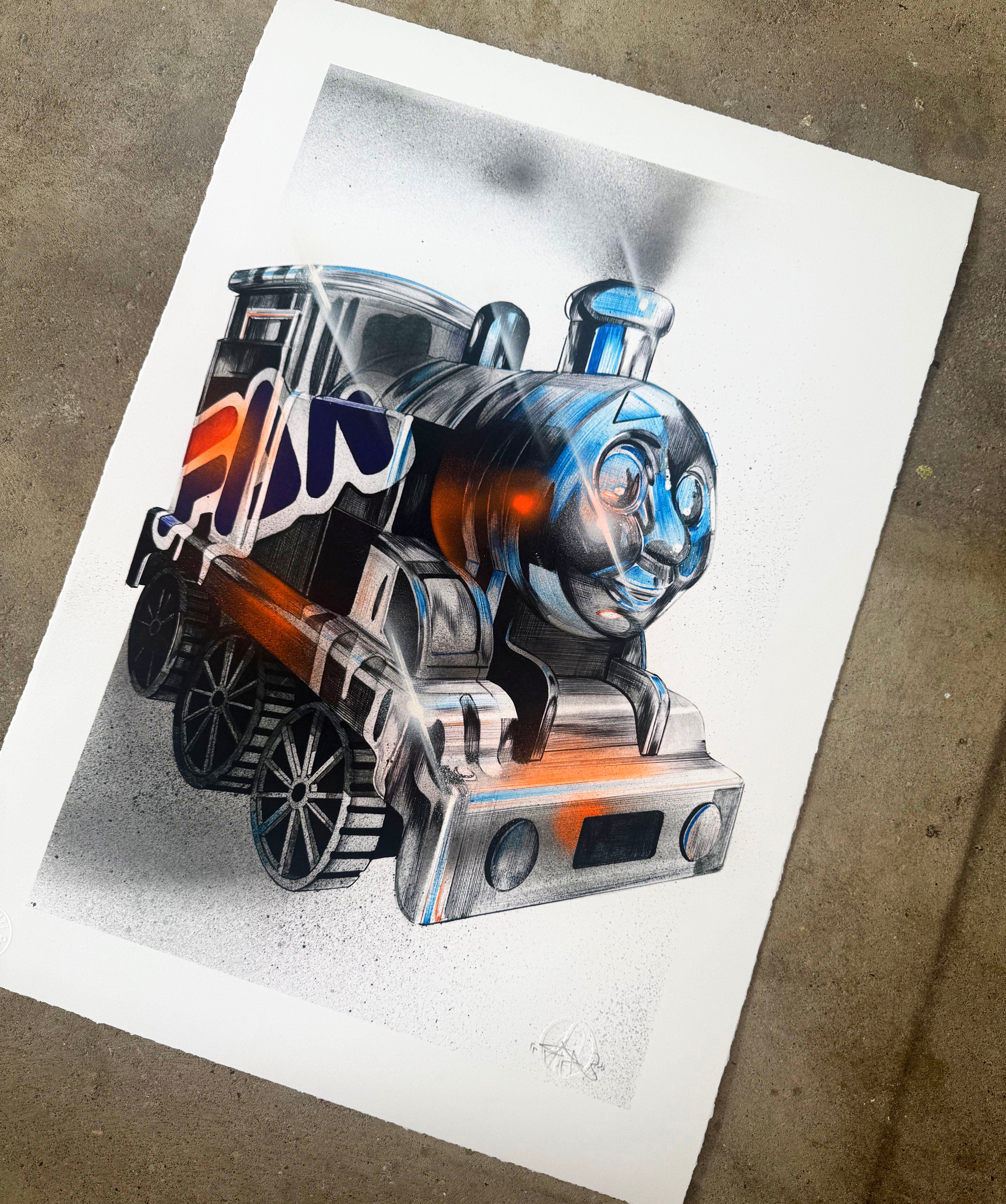 FANAKAPAN - "Chrome Thomas" Hand Finished - ed 15 & RoBotWarz ed of 65 mini print - Releasing 15th may