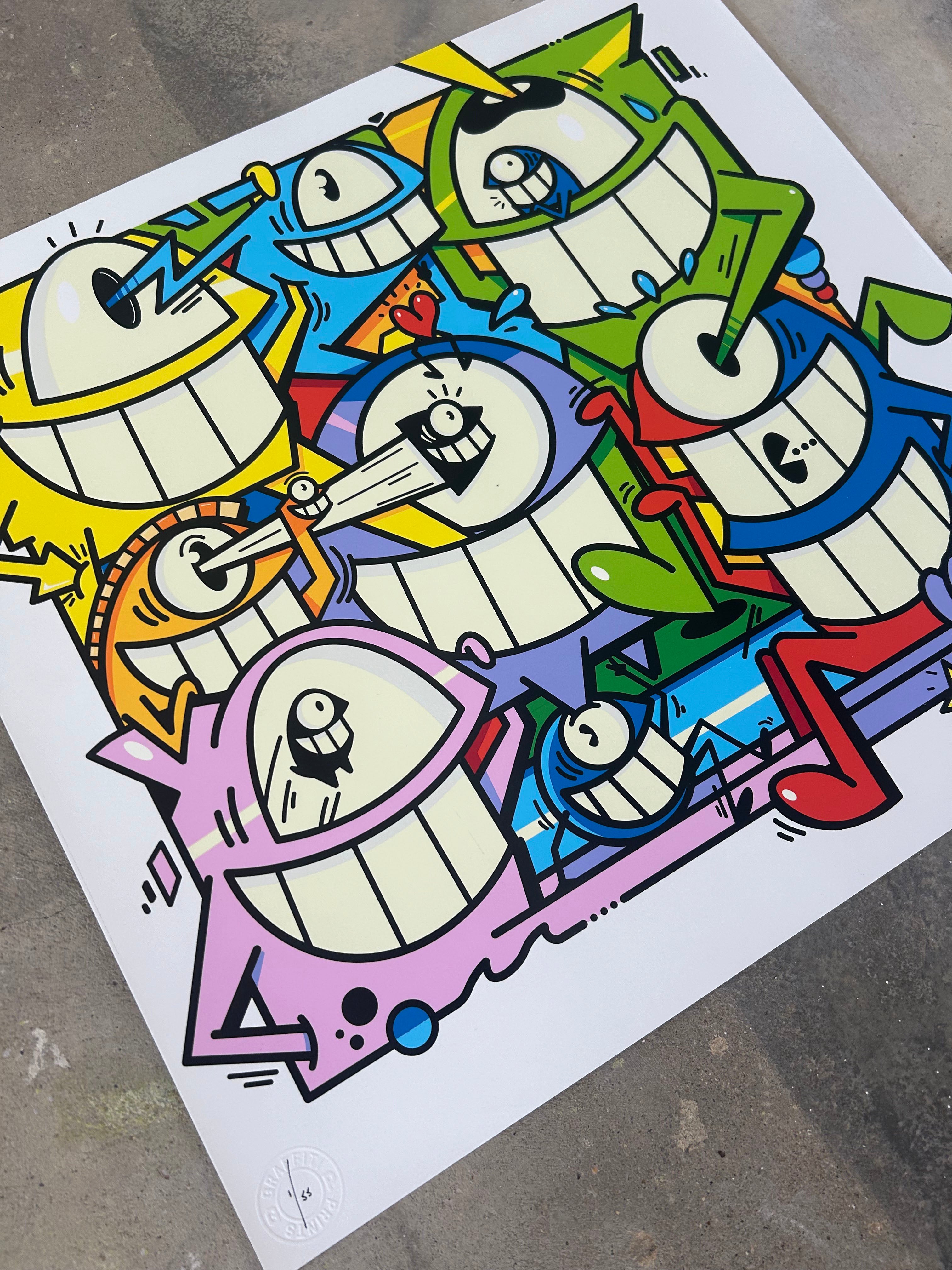 EL PEZ - SMILES IN STYLE - ed 55 with free mini screen print for colouring in