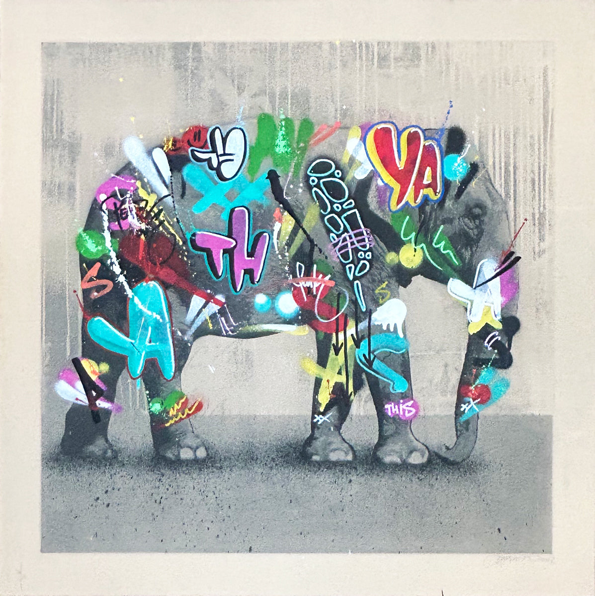 MARTIN WHATSON - Elephant (Tea Stain Edition) - HAND-FINISHED ETCHING, ed 25