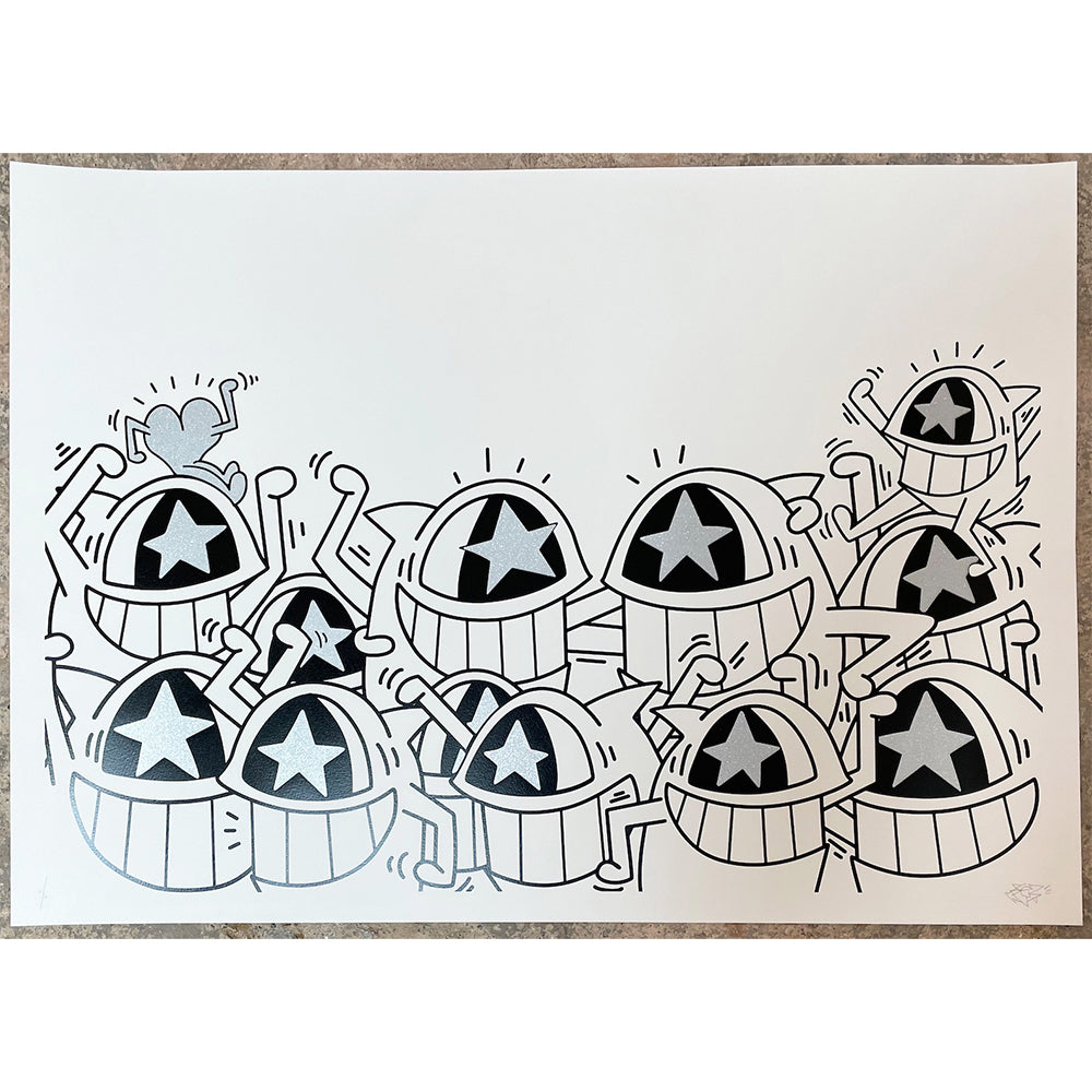 EL PEZ STREET PARTY WHITE & SILVER GLITTER STARS P/P ED OF 5