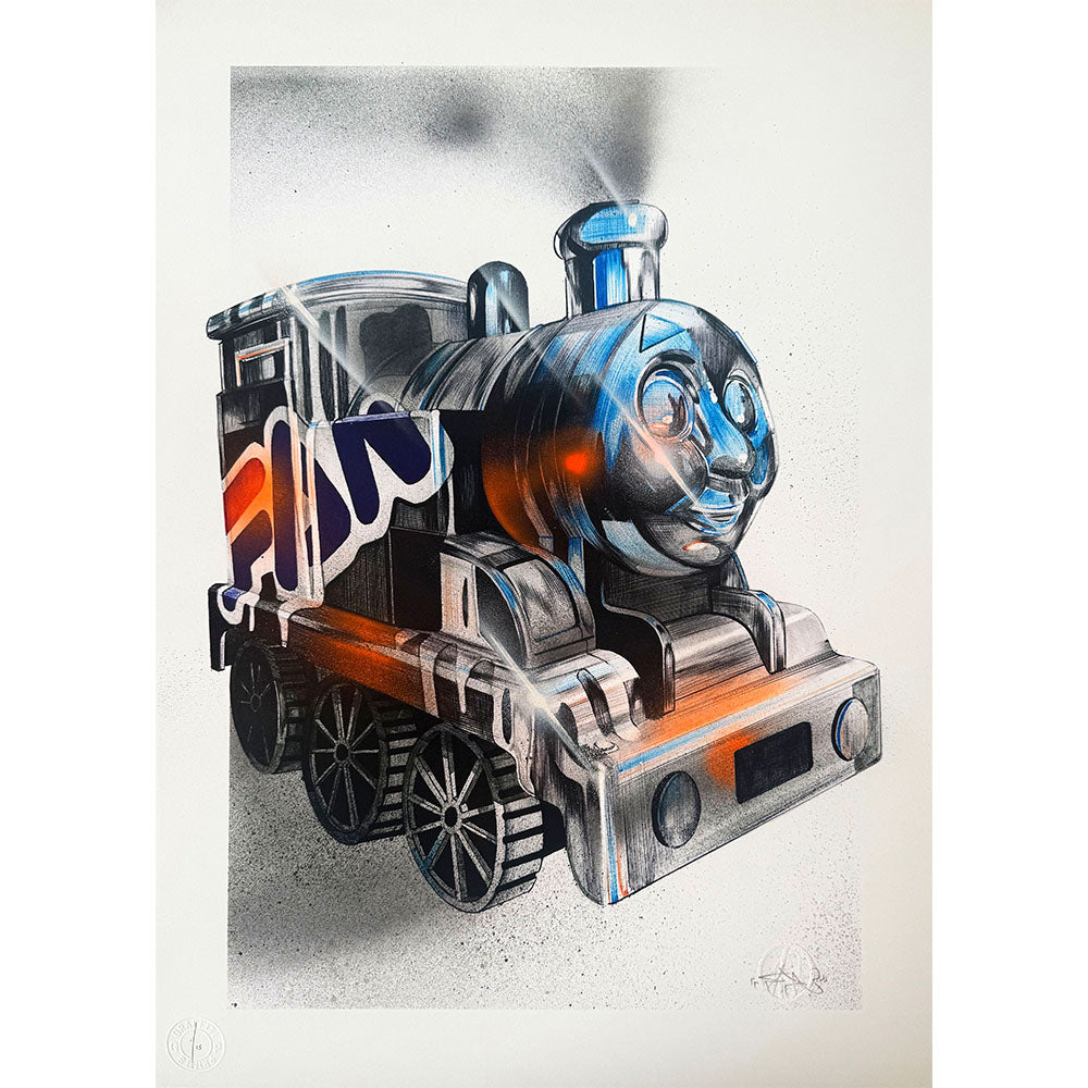 FANAKAPAN - "Chrome Thomas" Hand Finished - ed 15 & RoBotWarz ed of 65 mini print - Releasing 15th may