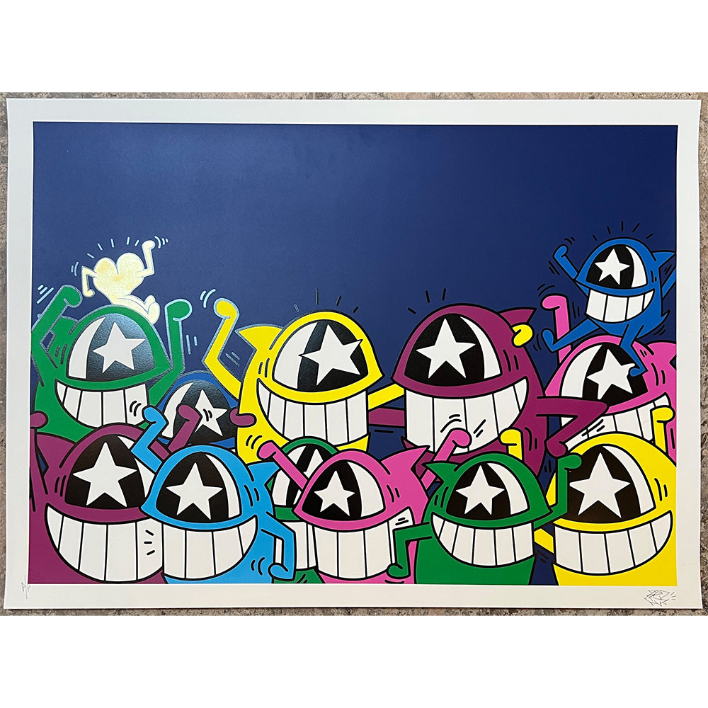 EL PEZ STREET PARTY NAVY BLUE 24CT GOLD LEAF ED OF 20 – AUGMENTED REALITY PRINT